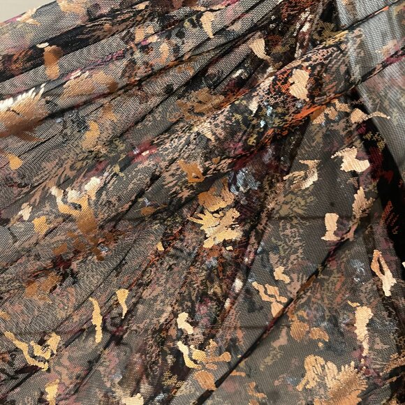 071 Free People Camille Embellished Beaded Foil Statement Top Blouse - Picture 7 of 14